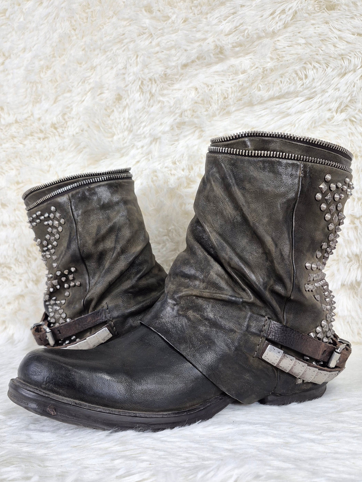 A.S.98 Studded Leather Boots