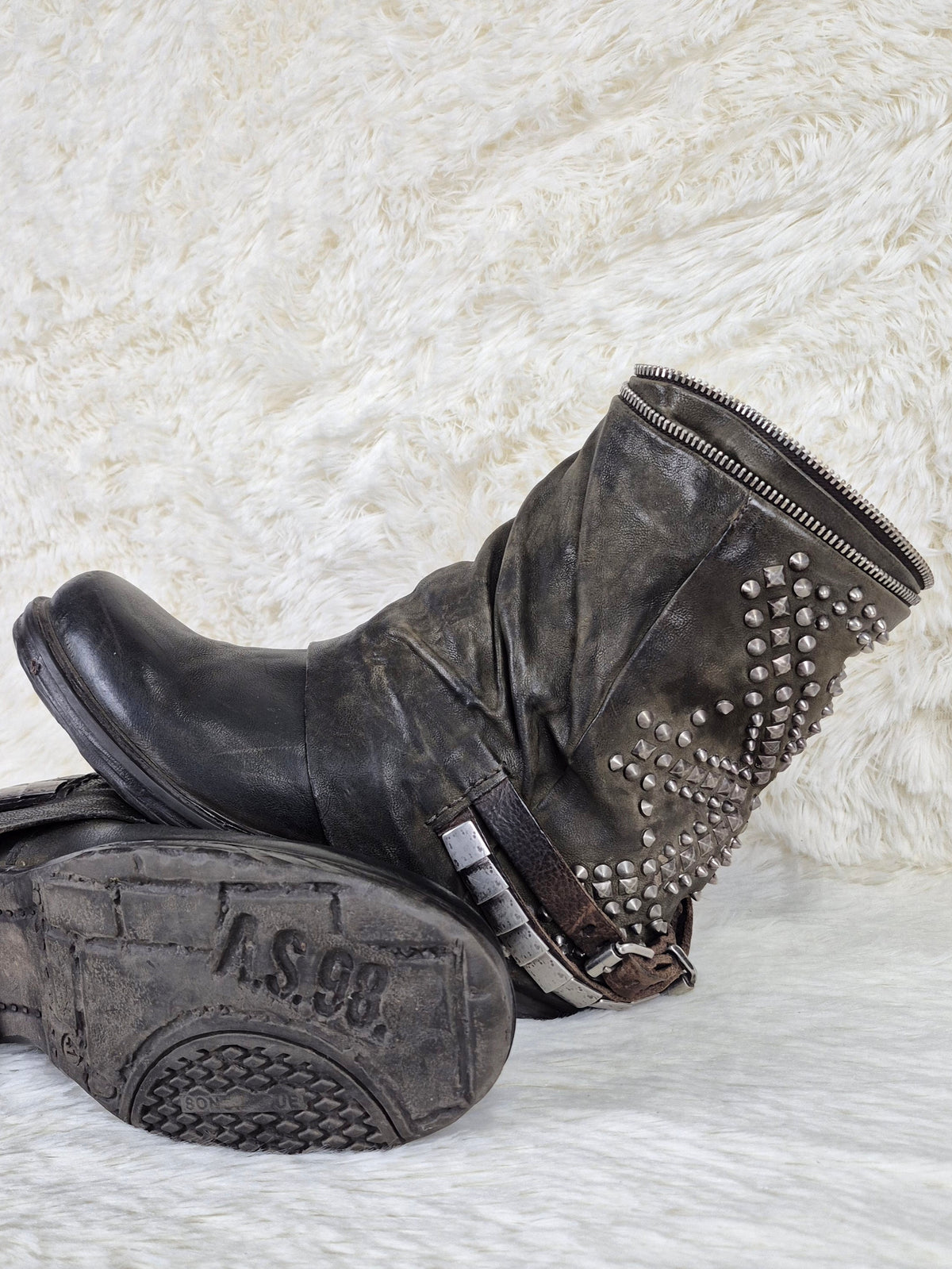 A.S.98 Studded Leather Boots