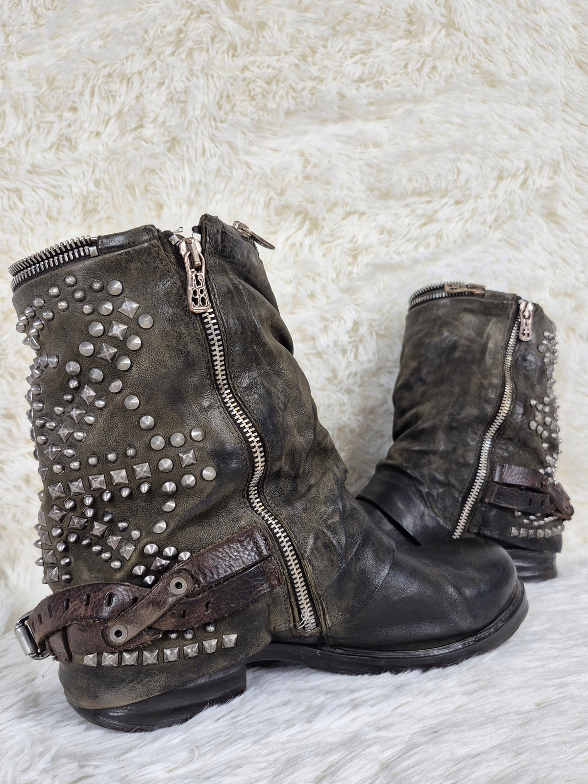 A.S.98 Studded Leather Boots