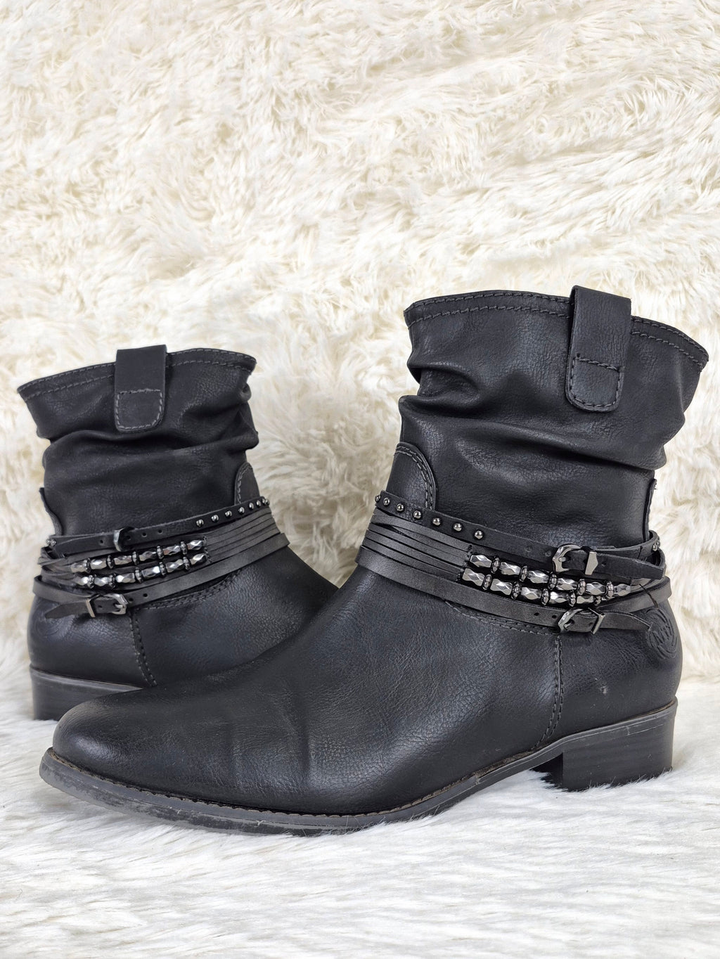 Italian Silver Charmed Leather Boots