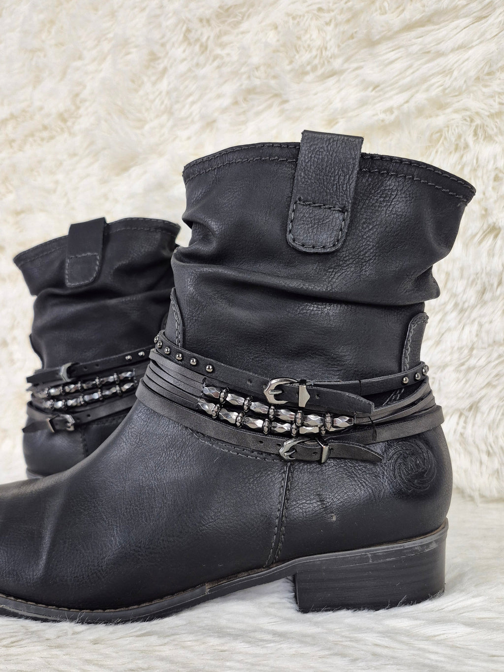 Italian Silver Charmed Leather Boots