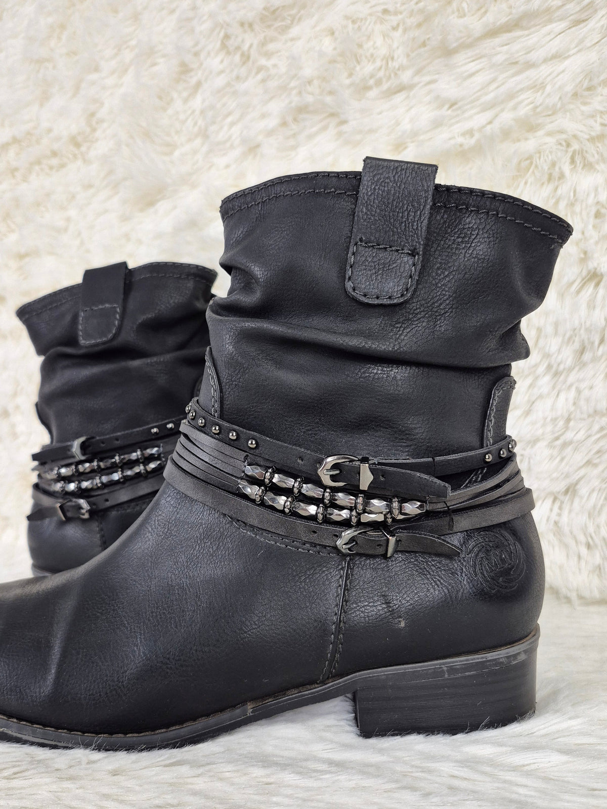 Italian Silver Charmed Leather Boots