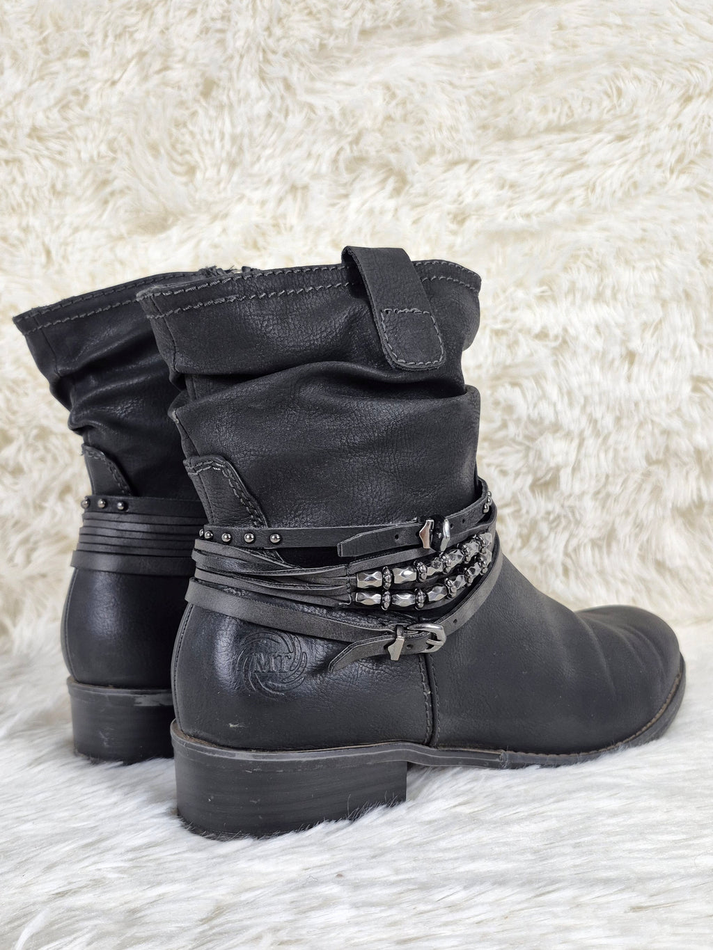 Italian Silver Charmed Leather Boots