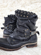 A.S.98 Studded Flap Leather Boots