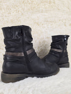 Double Python Belt Leather Boots