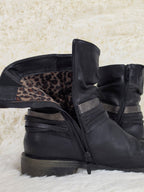Double Python Belt Leather Boots