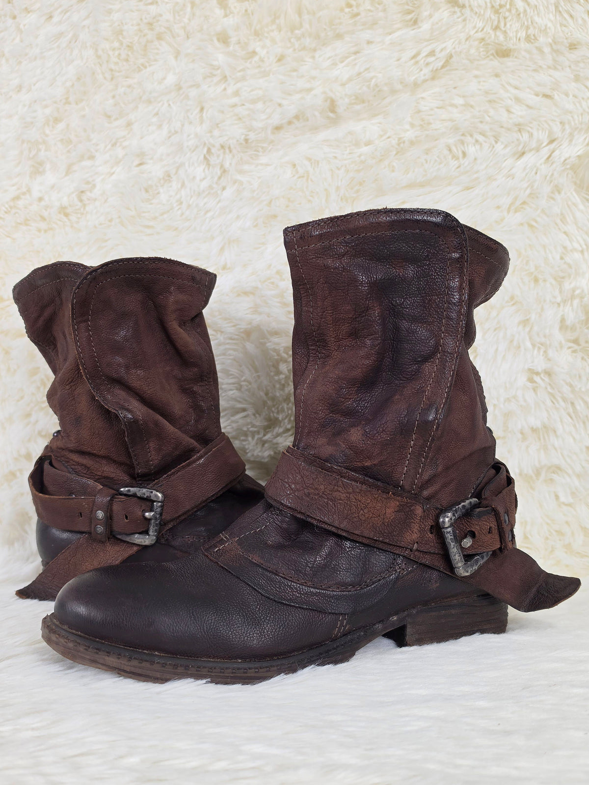 A.S.98 Double Button Flap Leather Boots