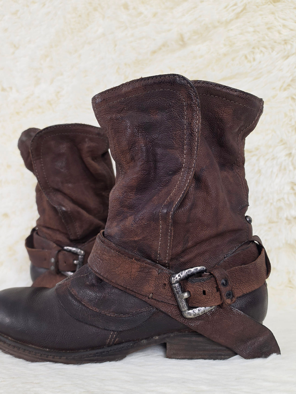 A.S.98 Double Button Flap Leather Boots
