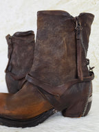A.S.98 Triple Zip Leather Cowboy Boots