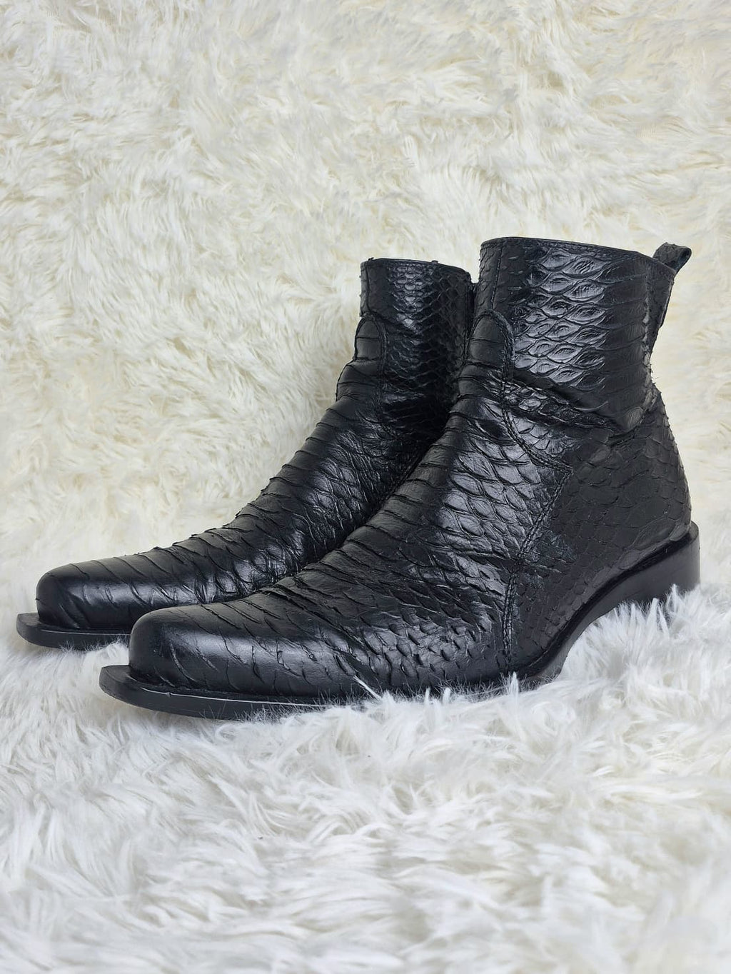 Italian Black Python Boots