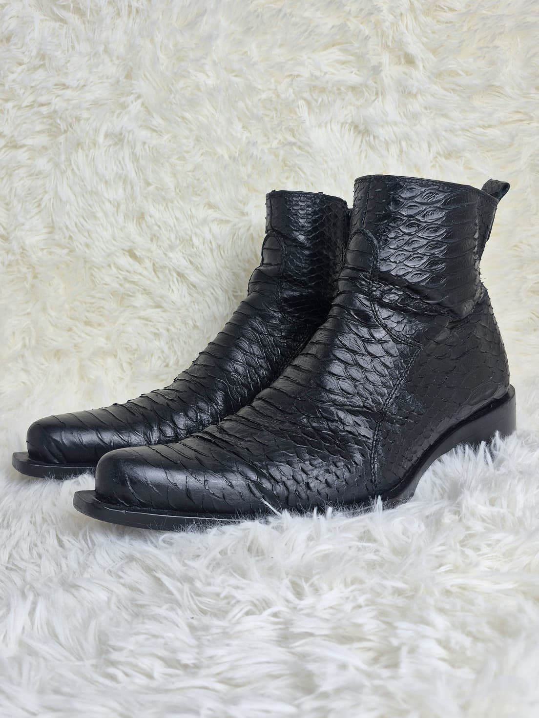 Italian Black Python Boots