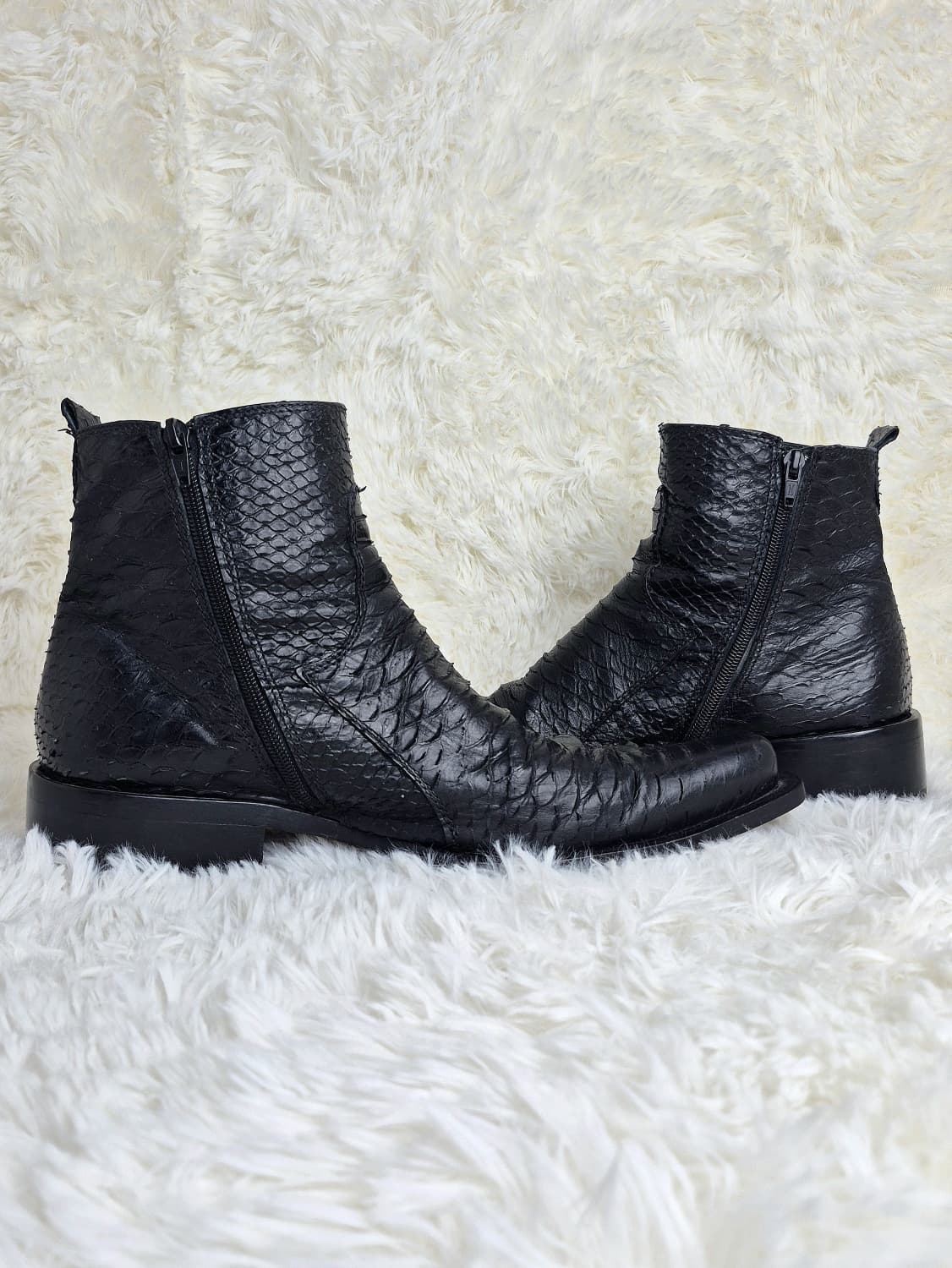 Italian Black Python Boots