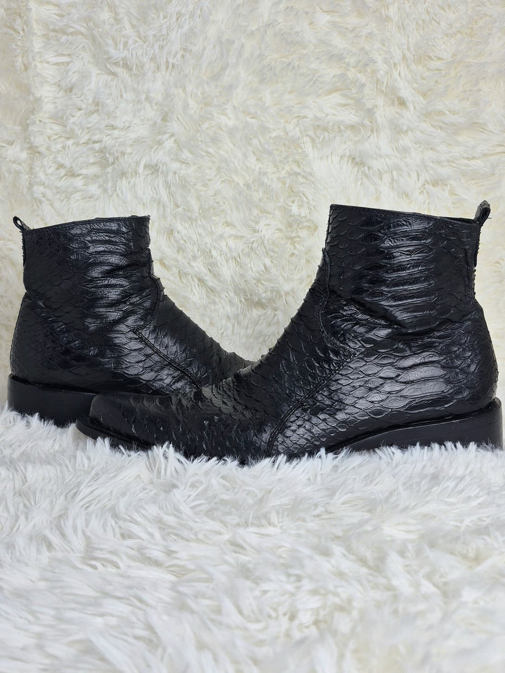 Italian Black Python Boots