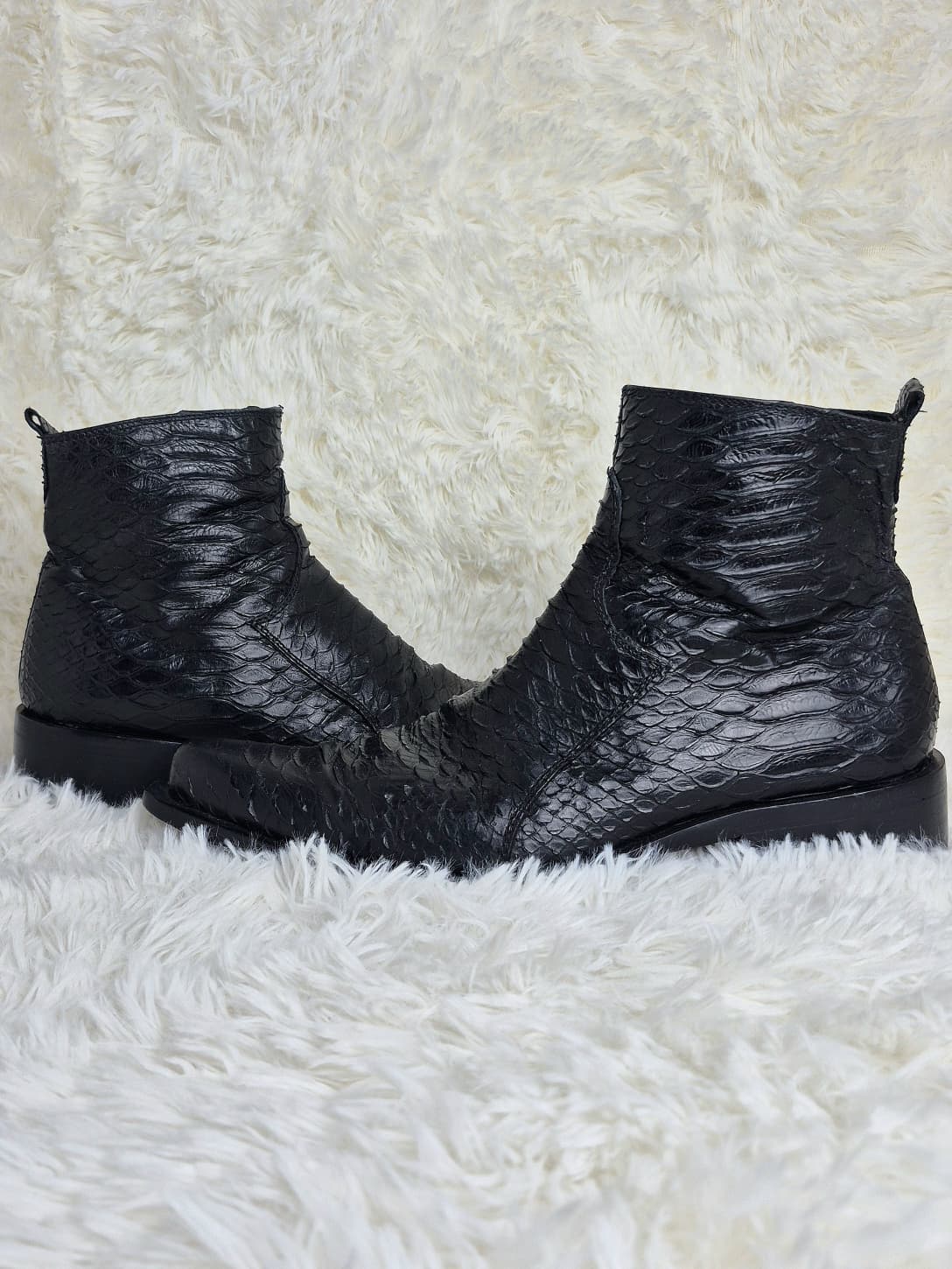 Italian Black Python Boots