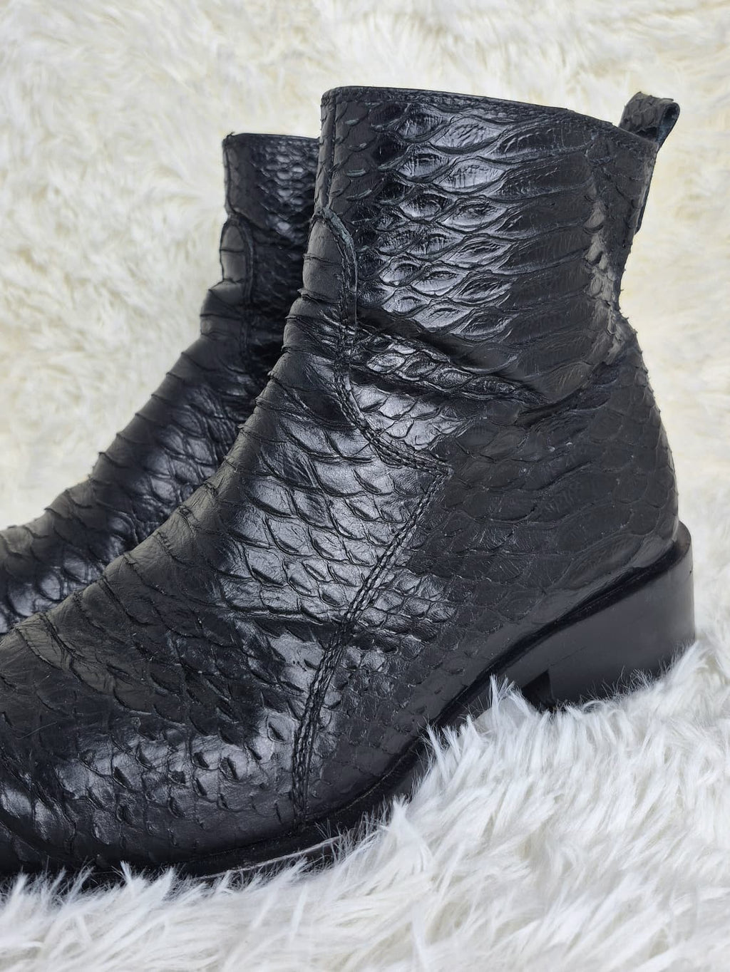 Italian Black Python Boots