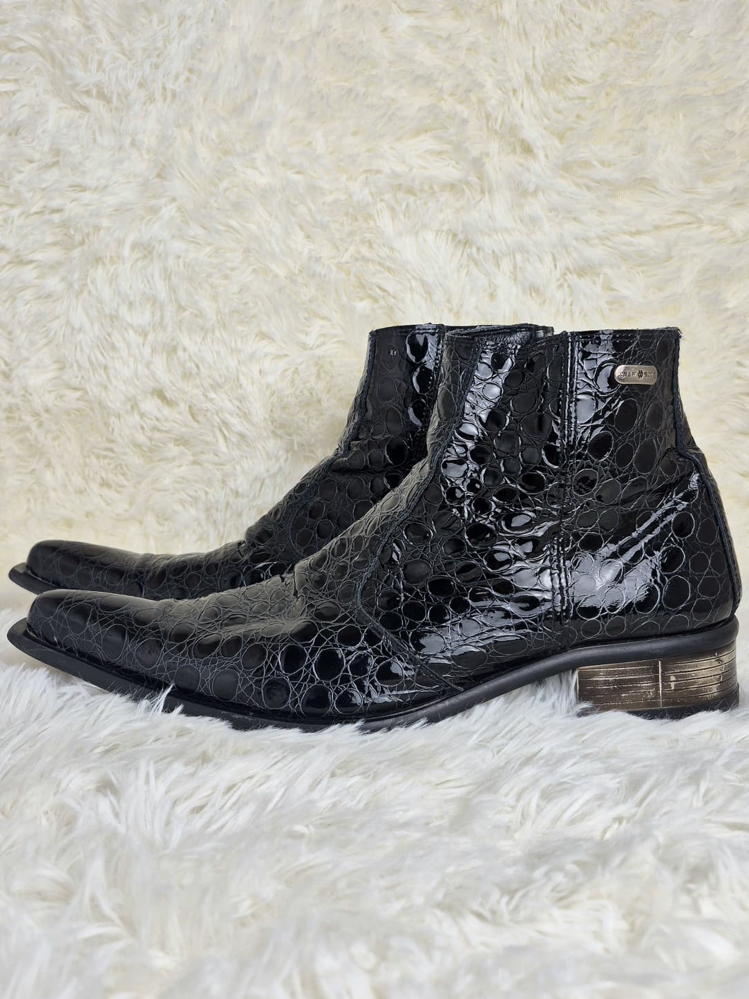 New Rock Glossy Steel Heel Boots