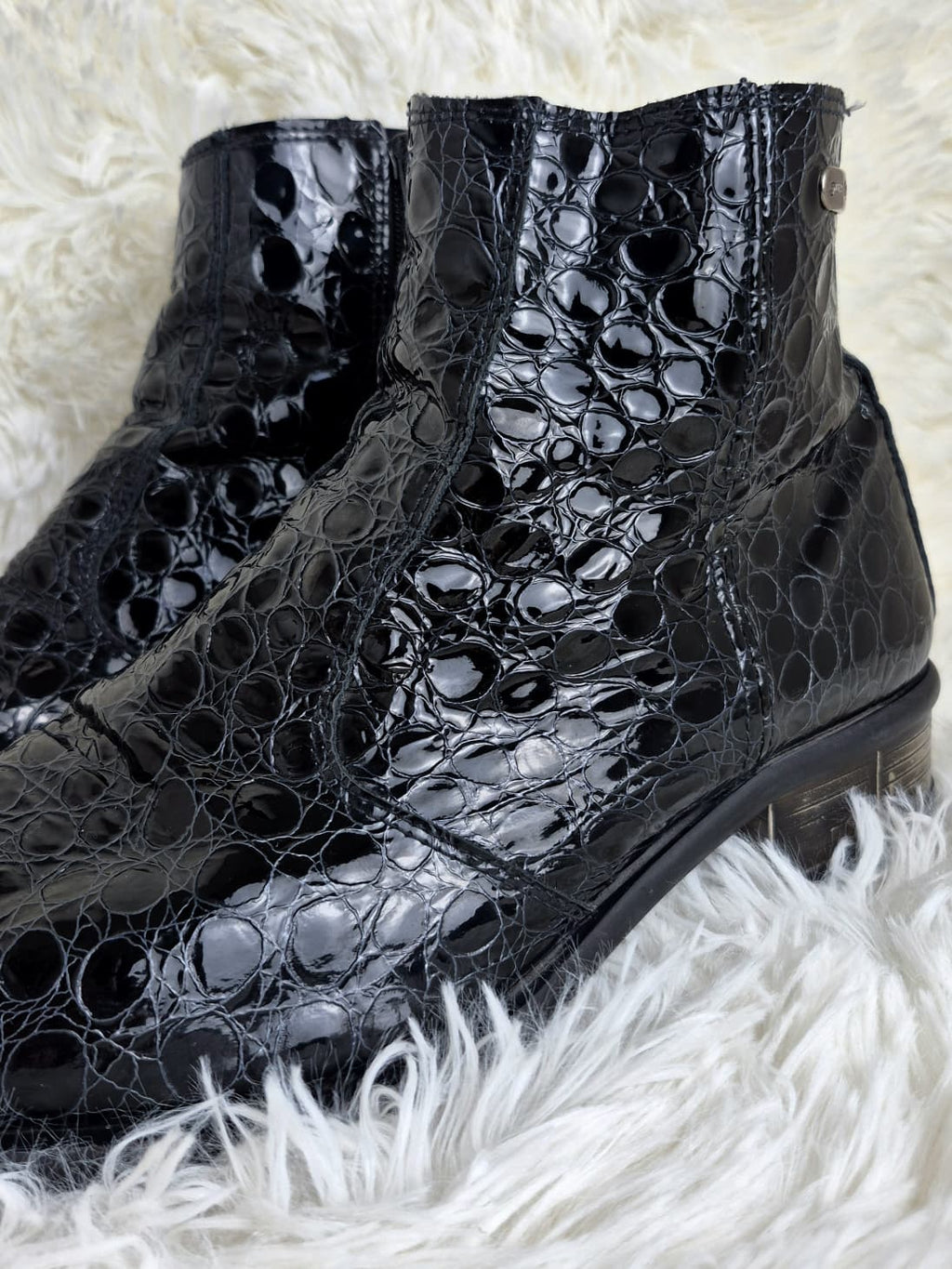 New Rock Glossy Steel Heel Boots