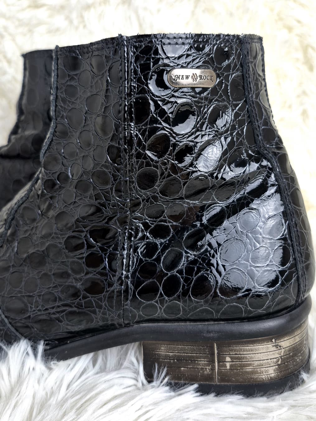 New Rock Glossy Steel Heel Boots