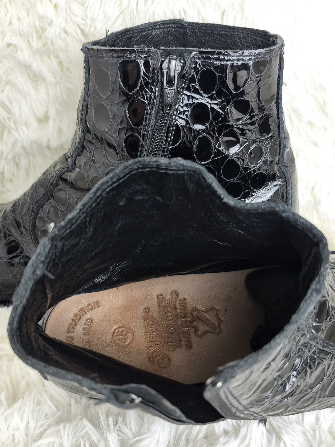 New Rock Glossy Steel Heel Boots