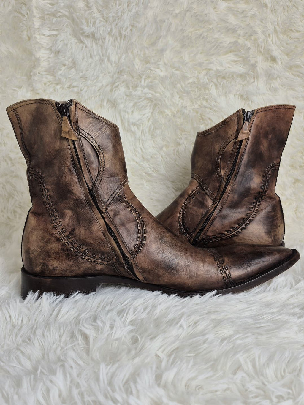 Damy Buckled Leather Boots