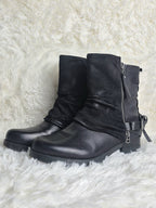 Italian Multi-Textured Leather Boots