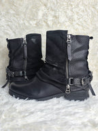 Italian Multi-Textured Leather Boots