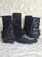 Italian Multi-Textured Leather Boots