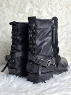 Italian Multi-Textured Leather Boots