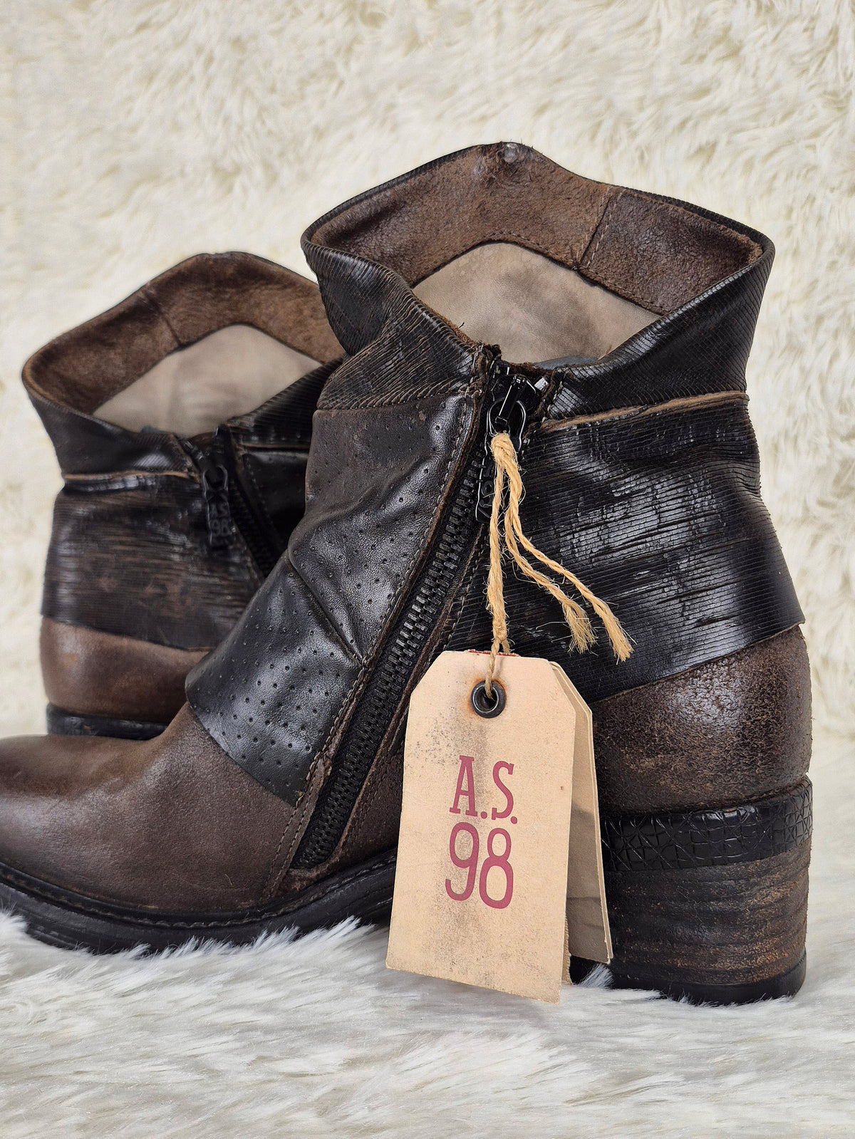 A.S.98 Earthy Leather-Wrapped Boots