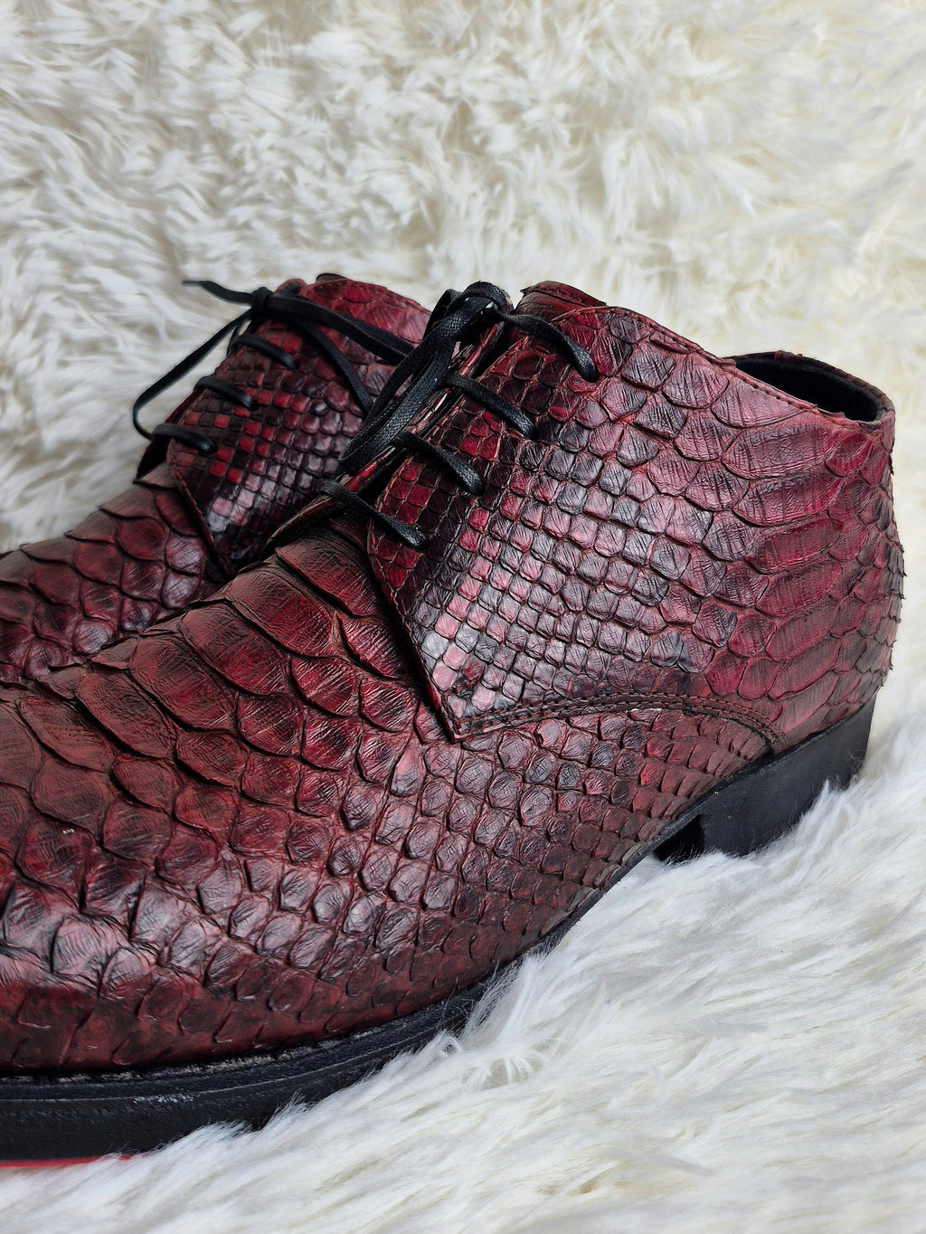 Lucaroni Deep Red Python Boots