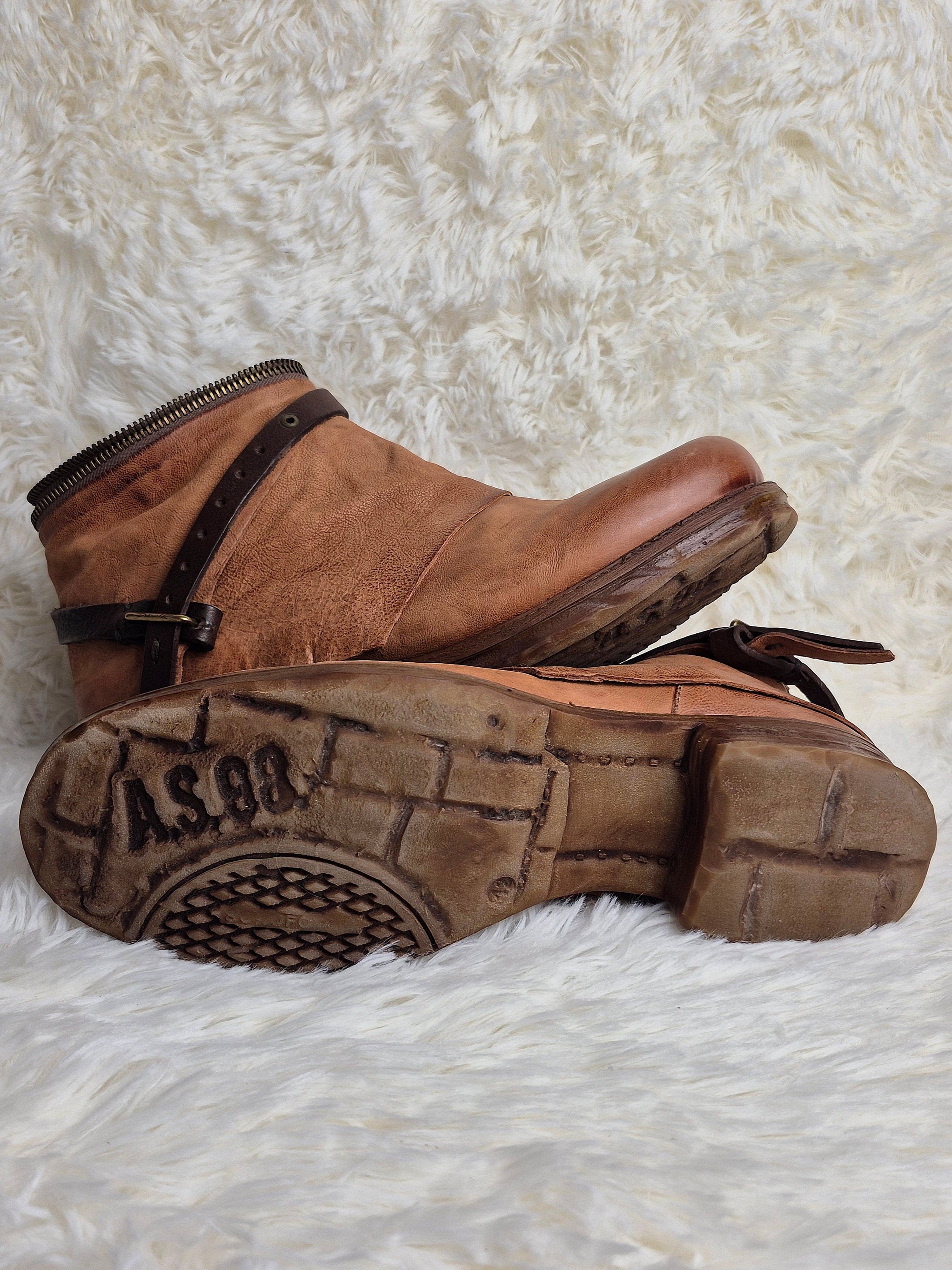 A.S 98 Leather Flap Boots
