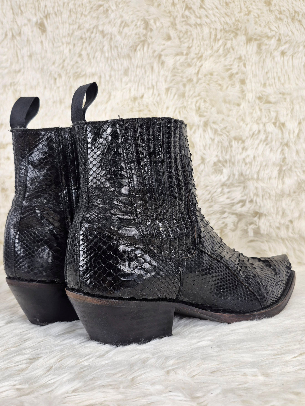 Italian Black Python Boots