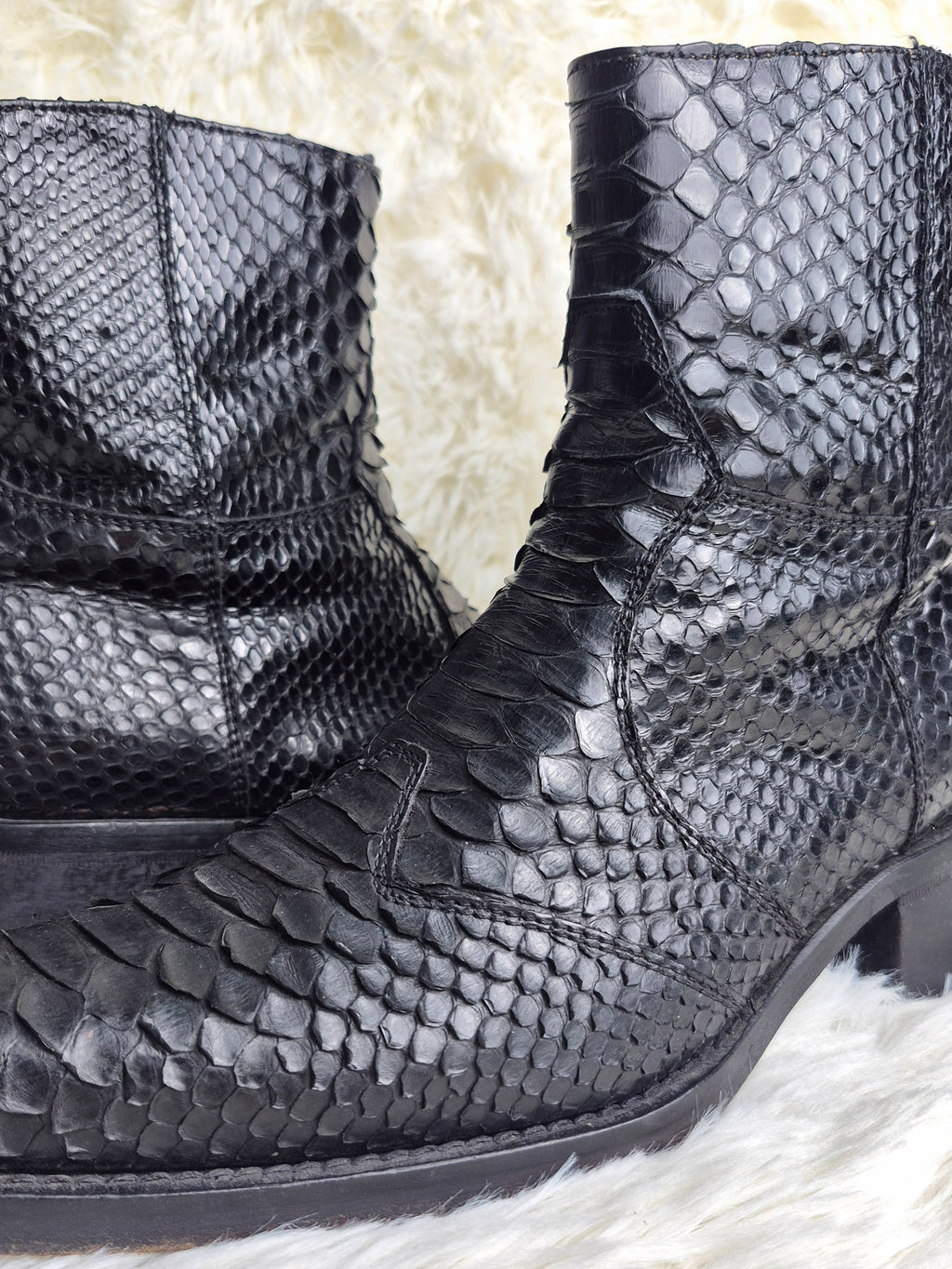 Italian Black Python Boots