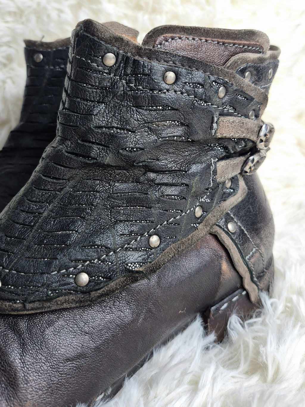Italian Leather Patched Boots