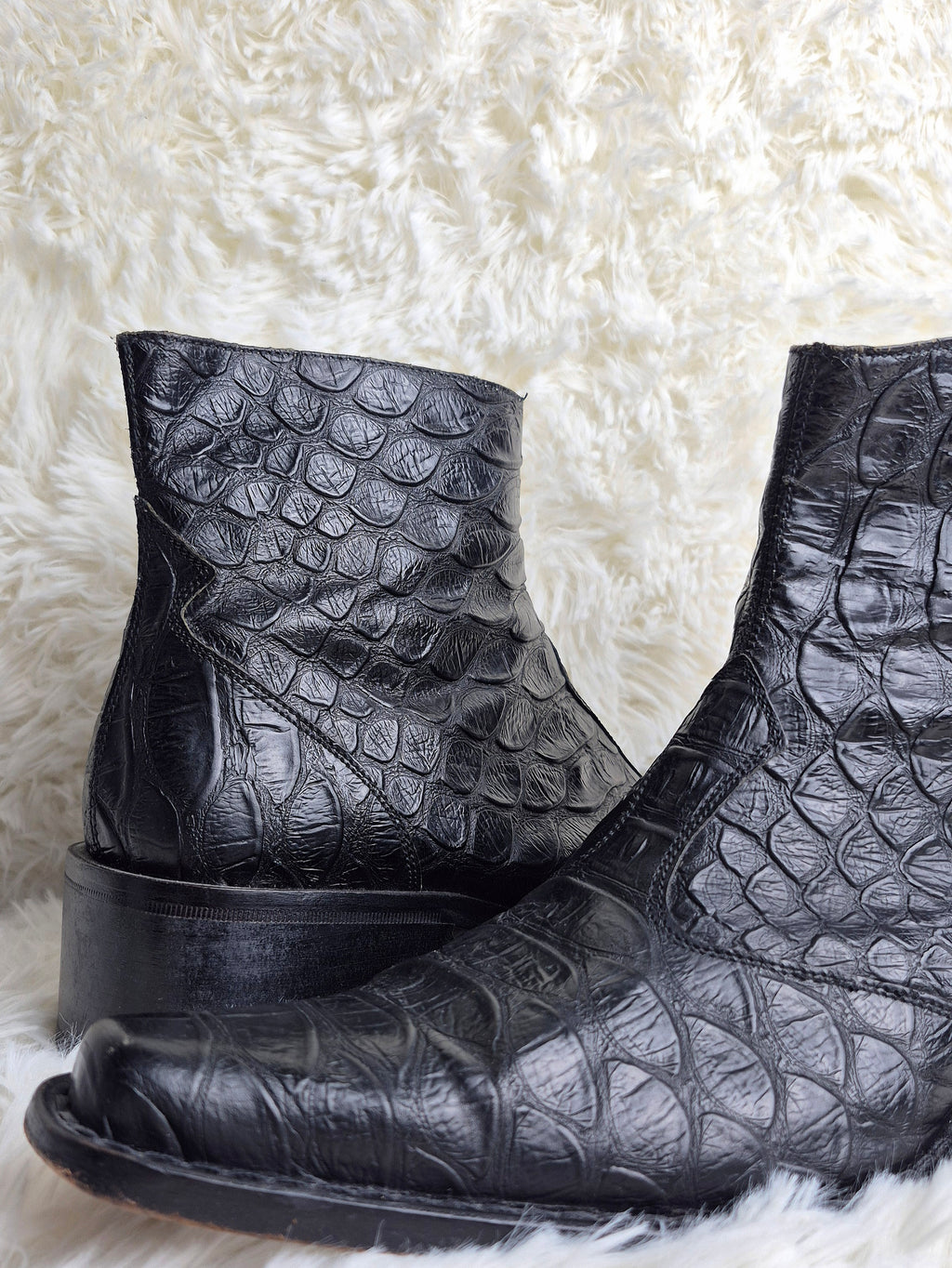 Italian Embossed Python Boots