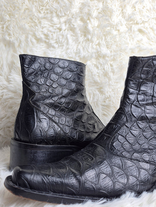 Italian Embossed Python Boots