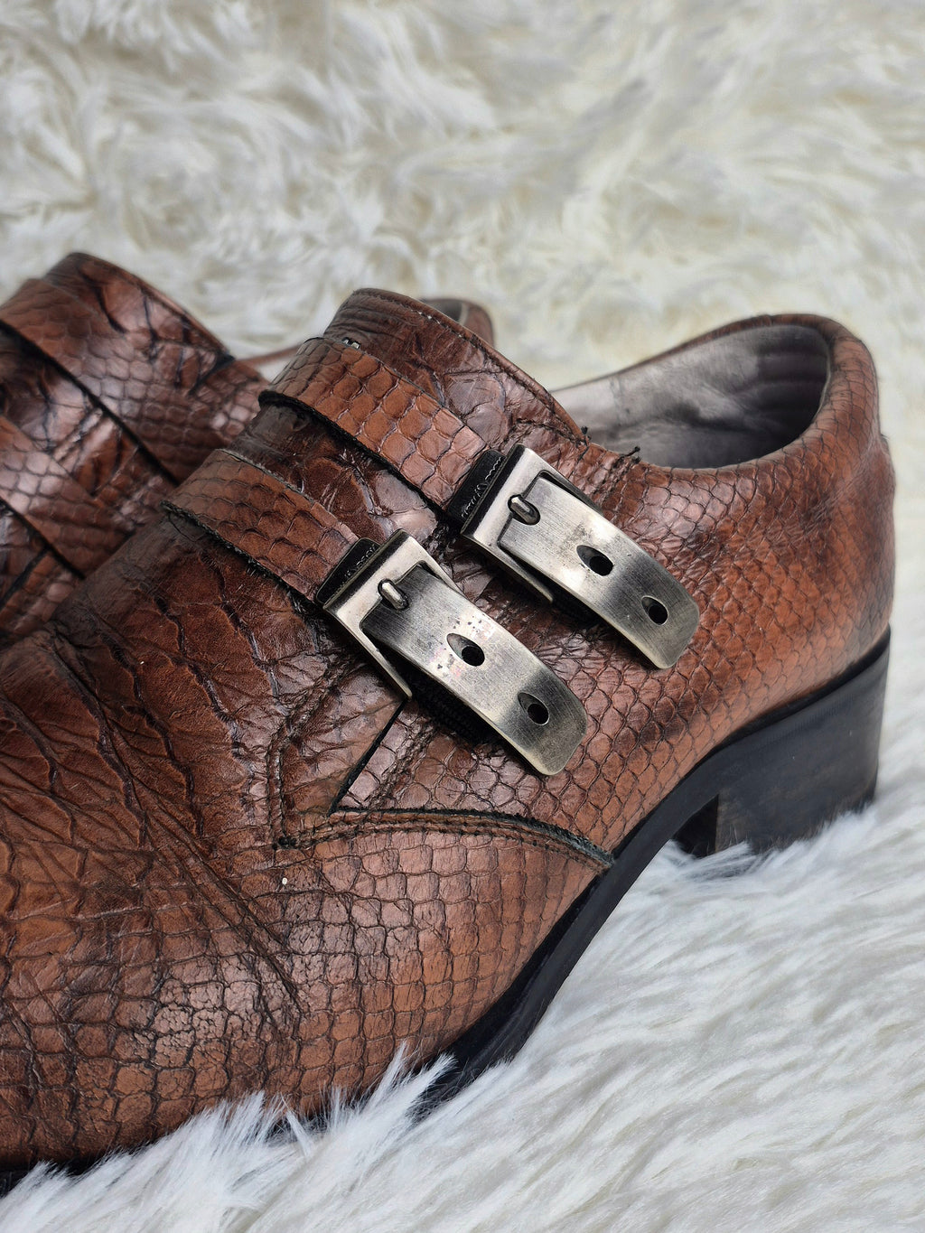 New Rock Snakeskin Low Boots