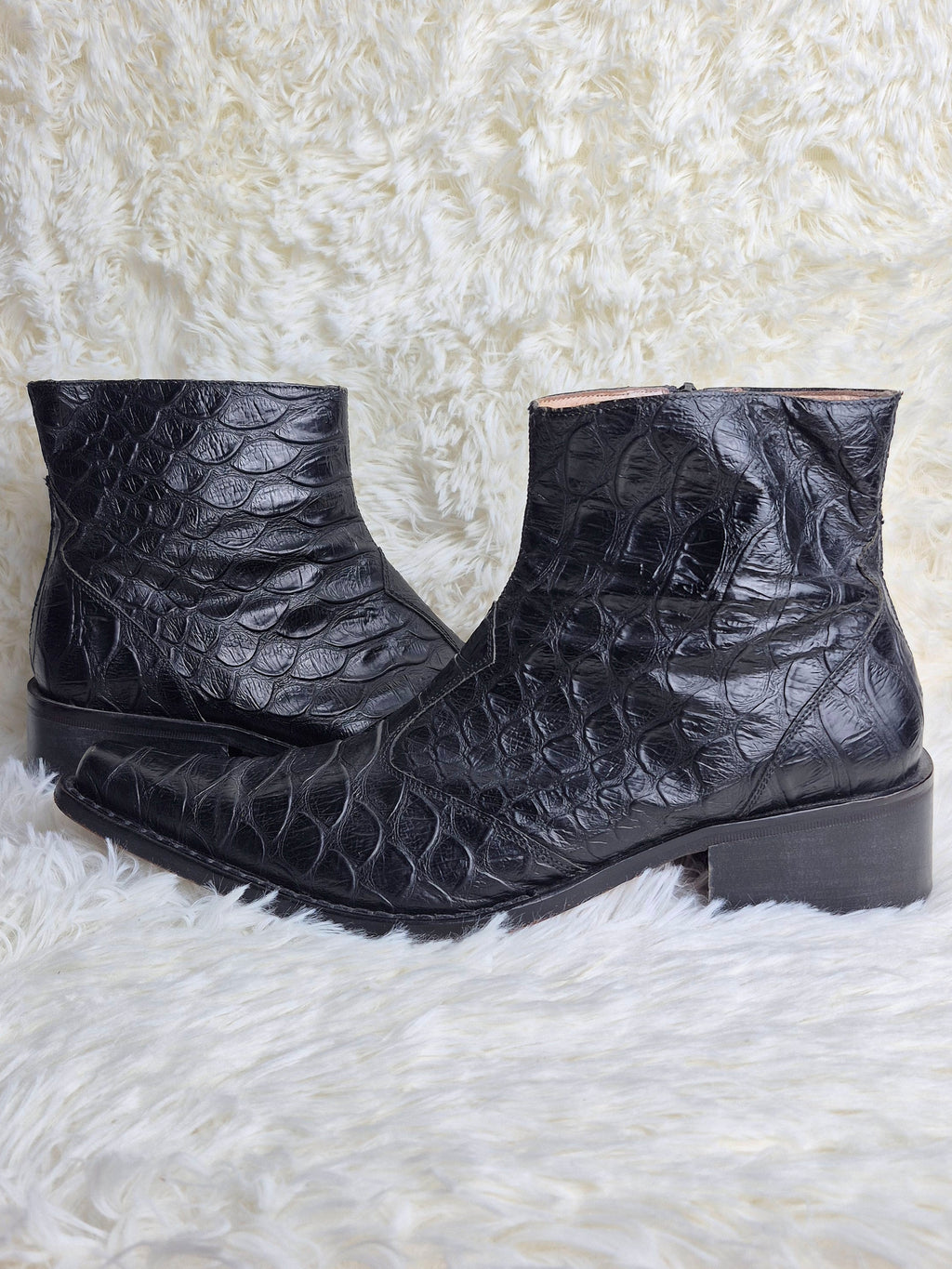 Italian Embossed Python Boots