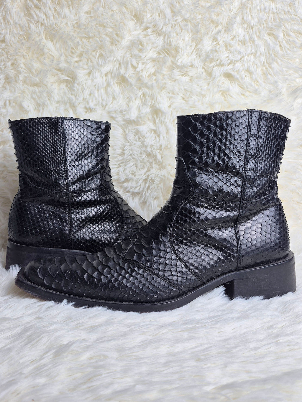 Italian Black Python Boots