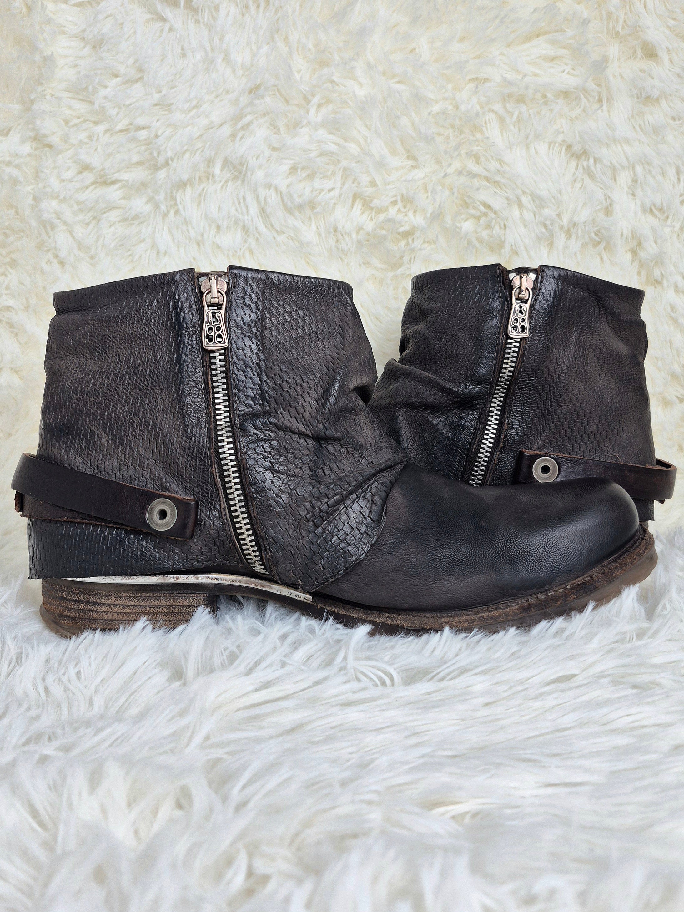 A.S 98 Double Leather Flap Boots