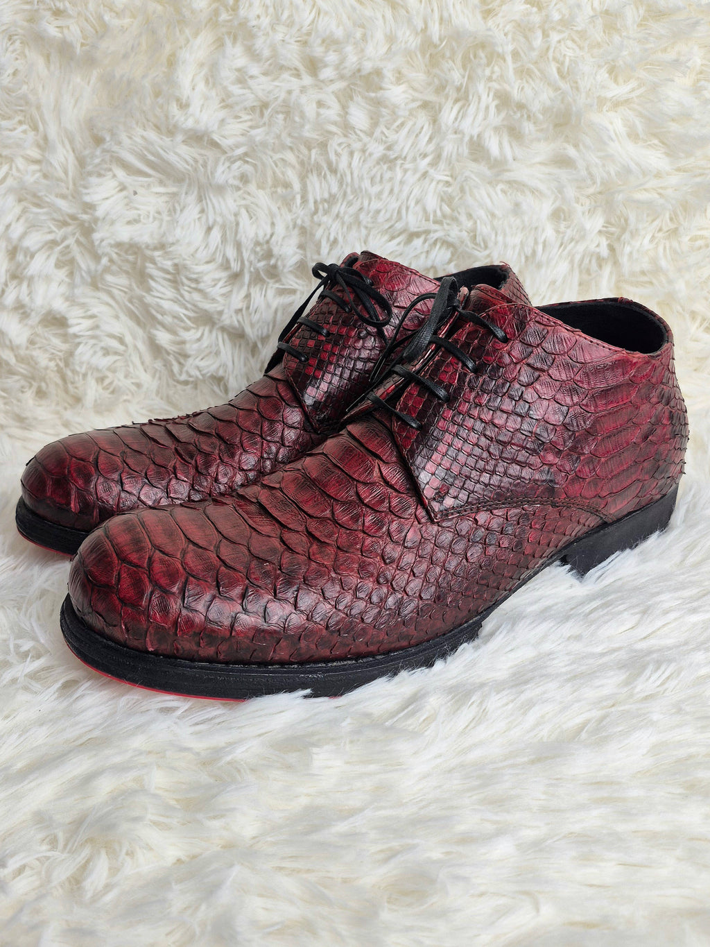 Lucaroni Deep Red Python Boots