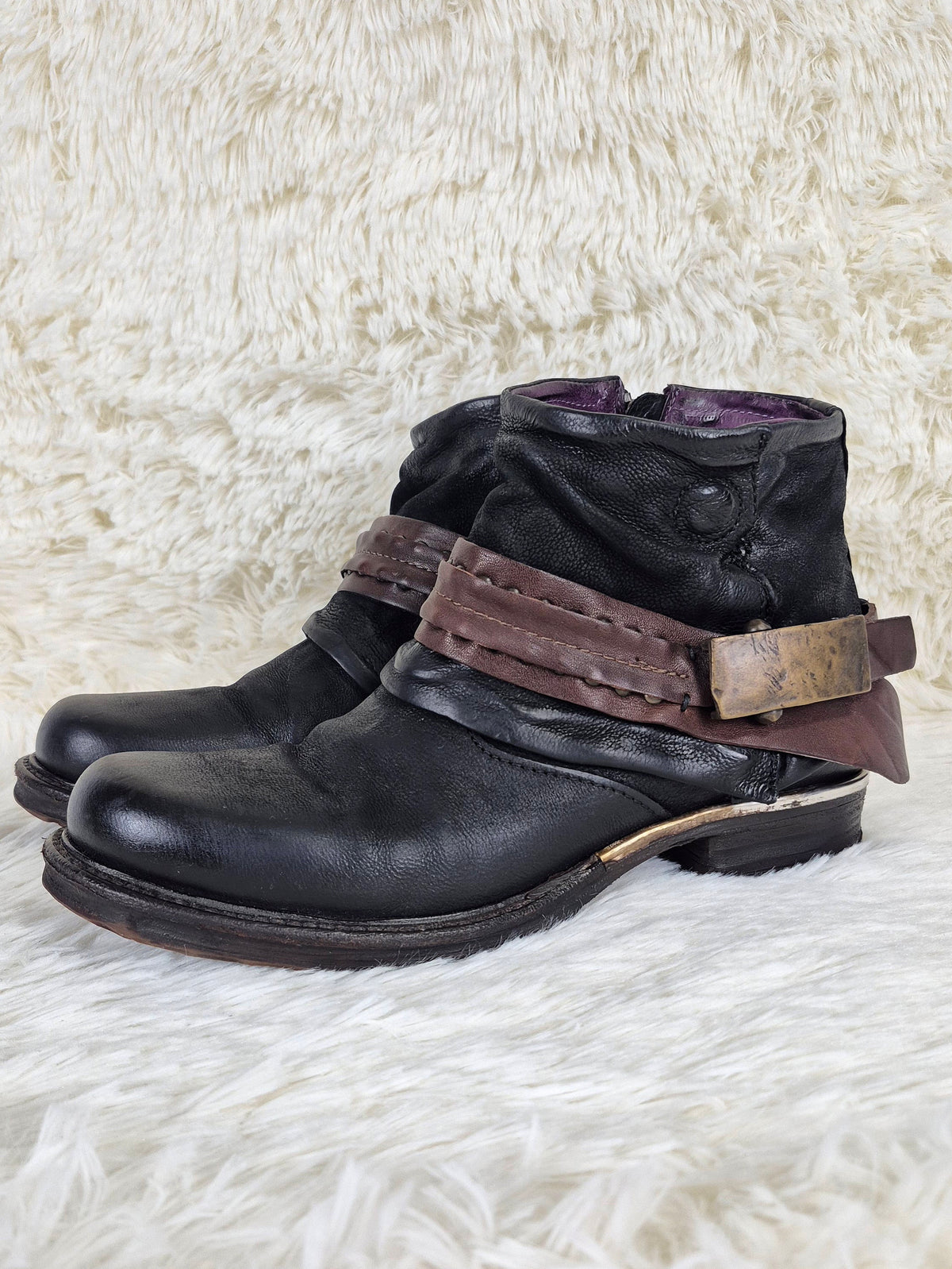 A.S.98 Buckled Cowboy Boots