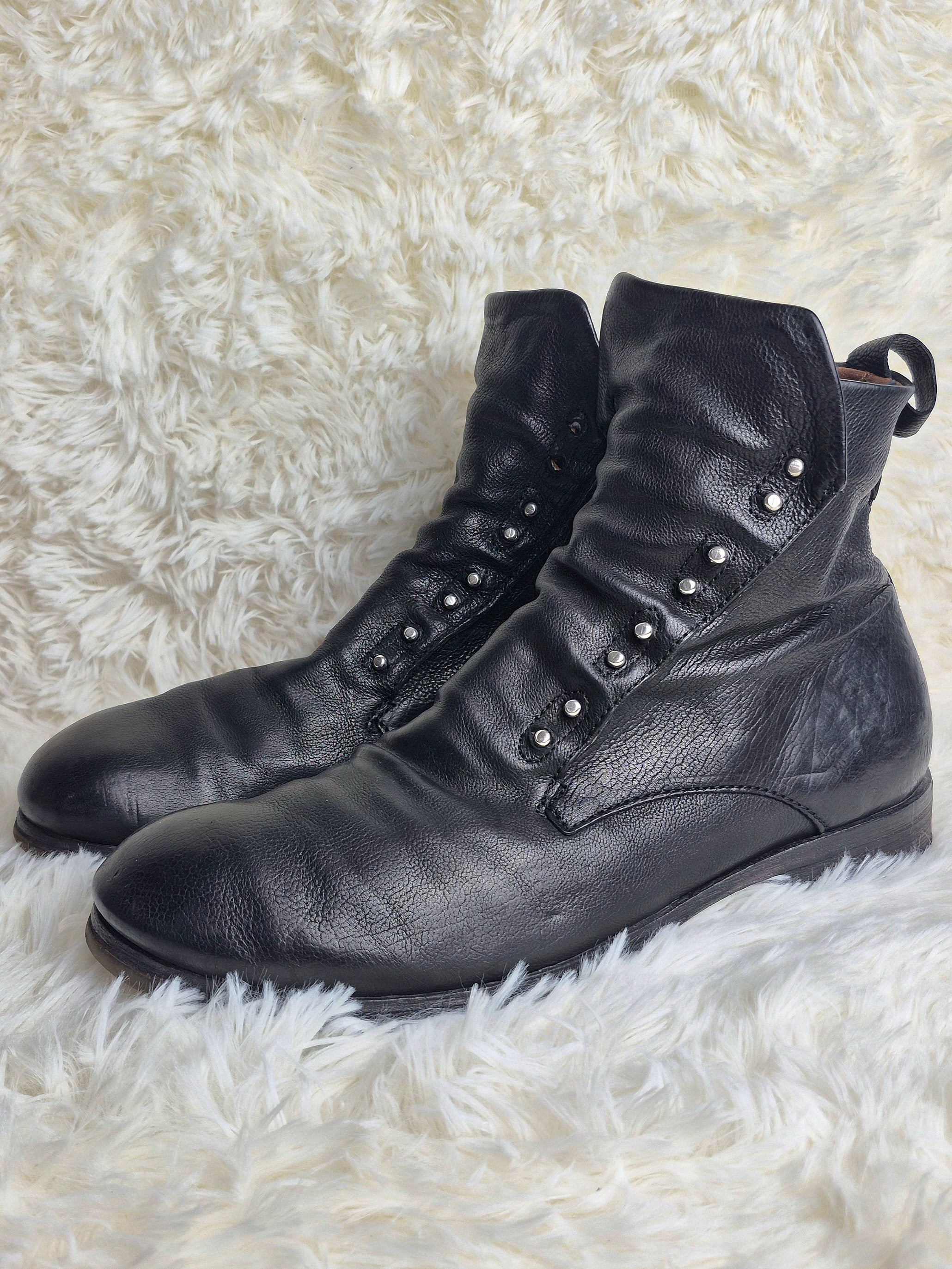 A.S 98 Leather Studded Flap Boots