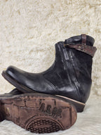 A.S.98 Slouched Double Zipper Leather Boots