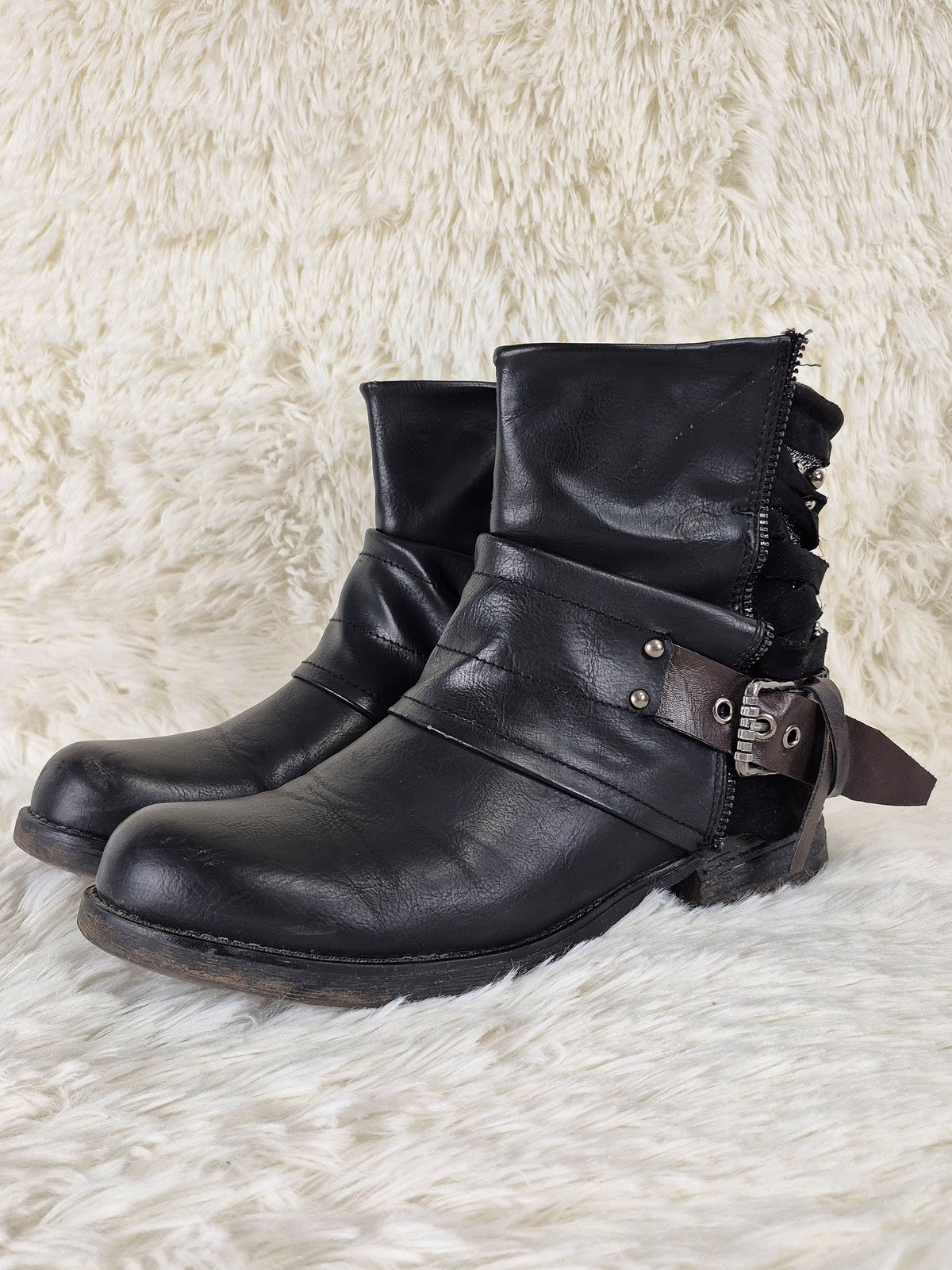 Multi-Texture Studded Boots