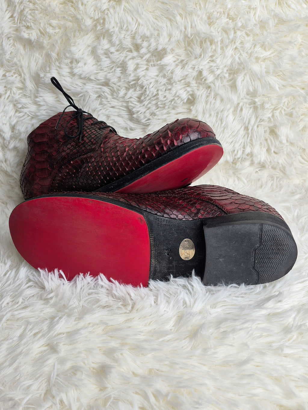 Lucaroni Deep Red Python Boots