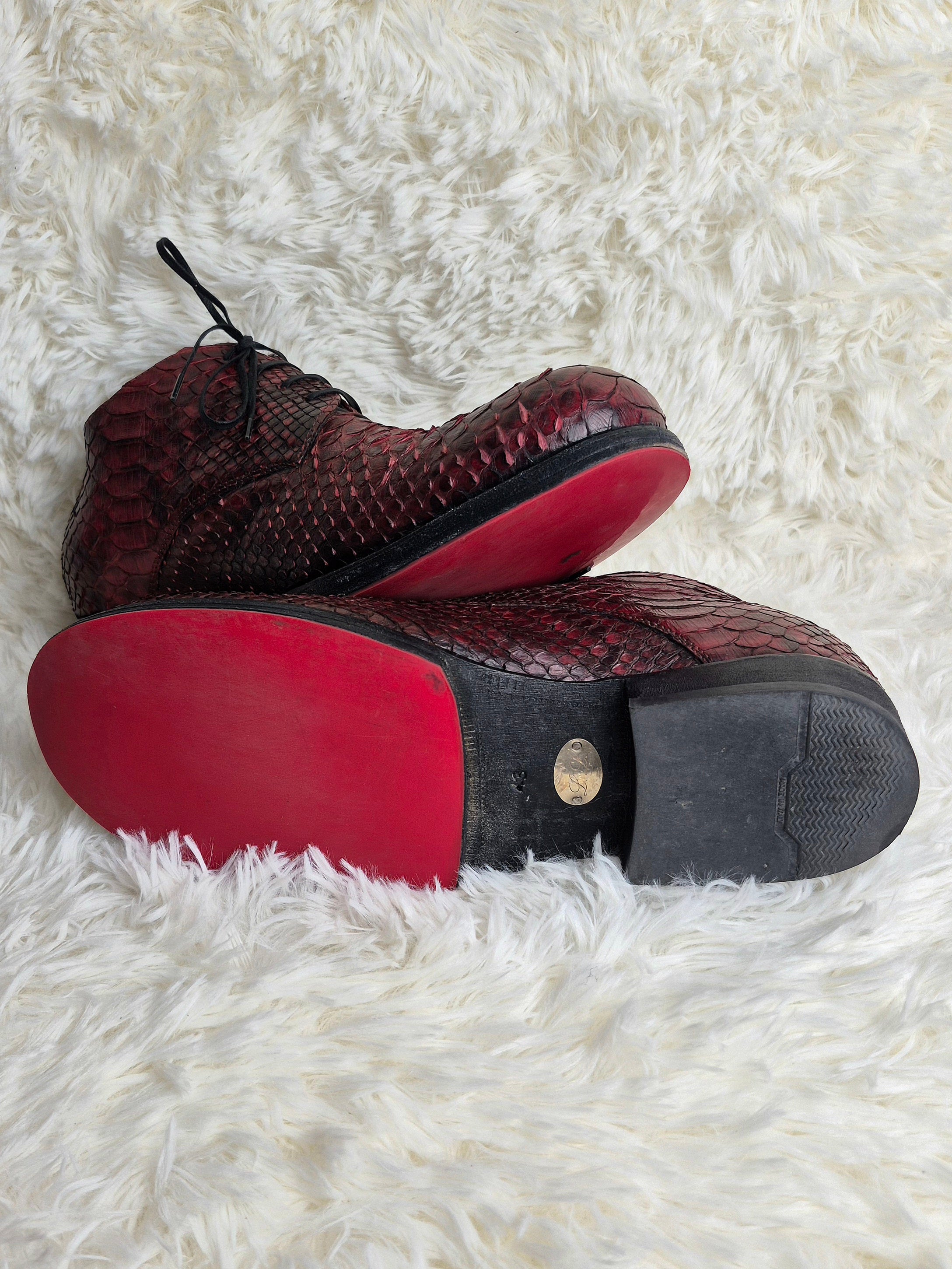 Lucaroni Deep Red Python Boots