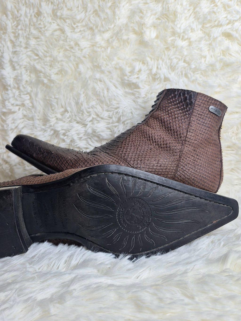 New Rock Steel Heel Python Boots