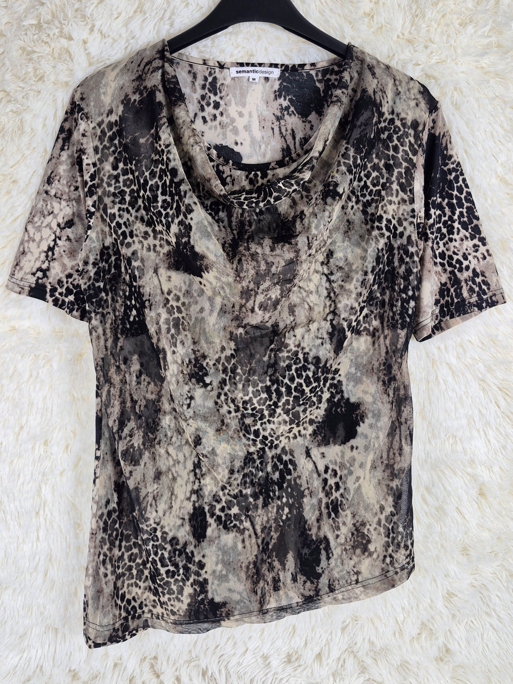 Semantic Design Leopard Mesh Tee