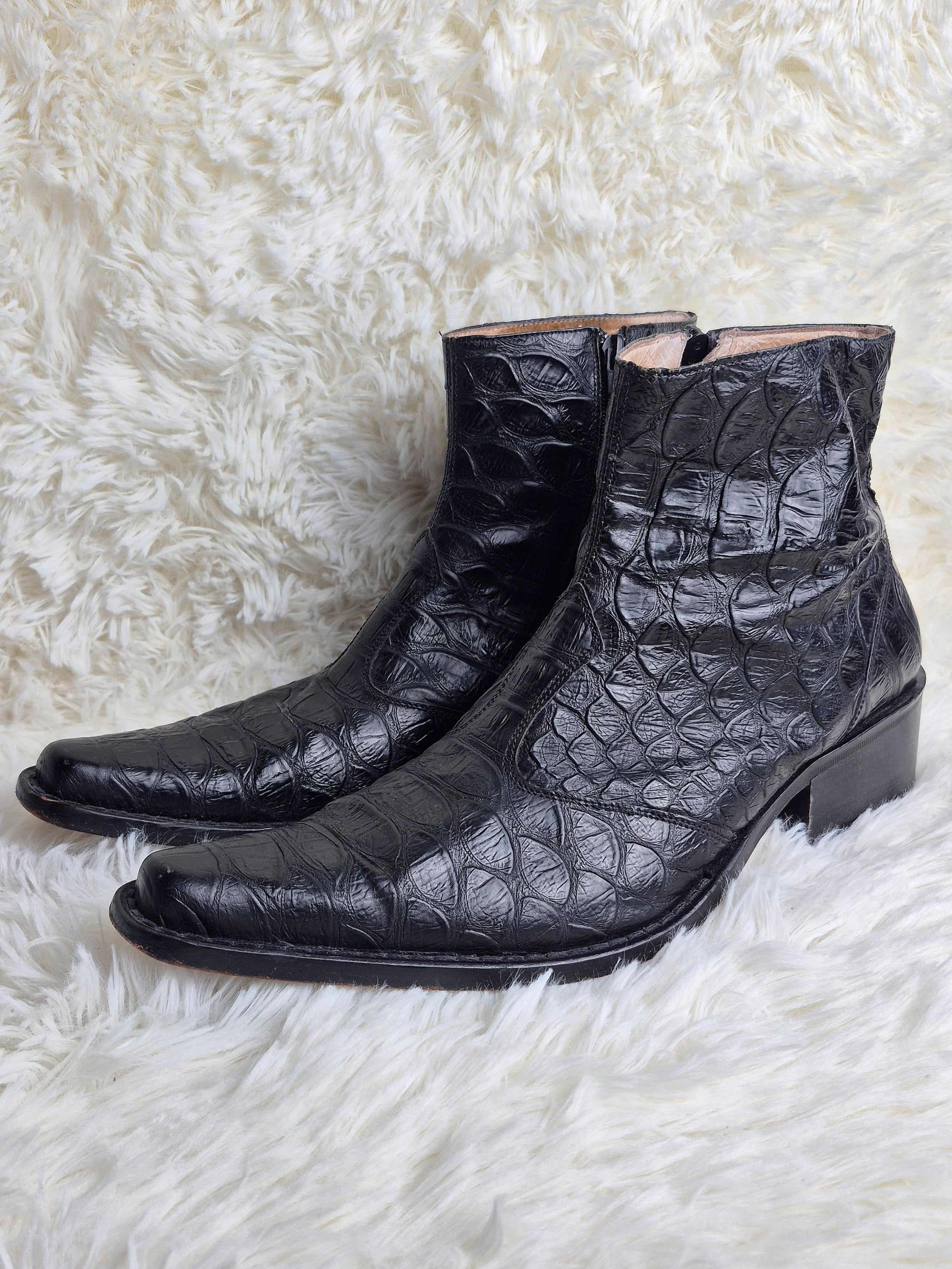 Italian Embossed Python Boots